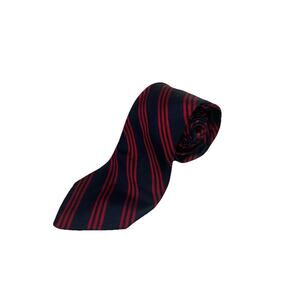 LORO PIANA Blue Red Strips Silk Tie HANDMADE USA 58"/ 4" Robert Talbott